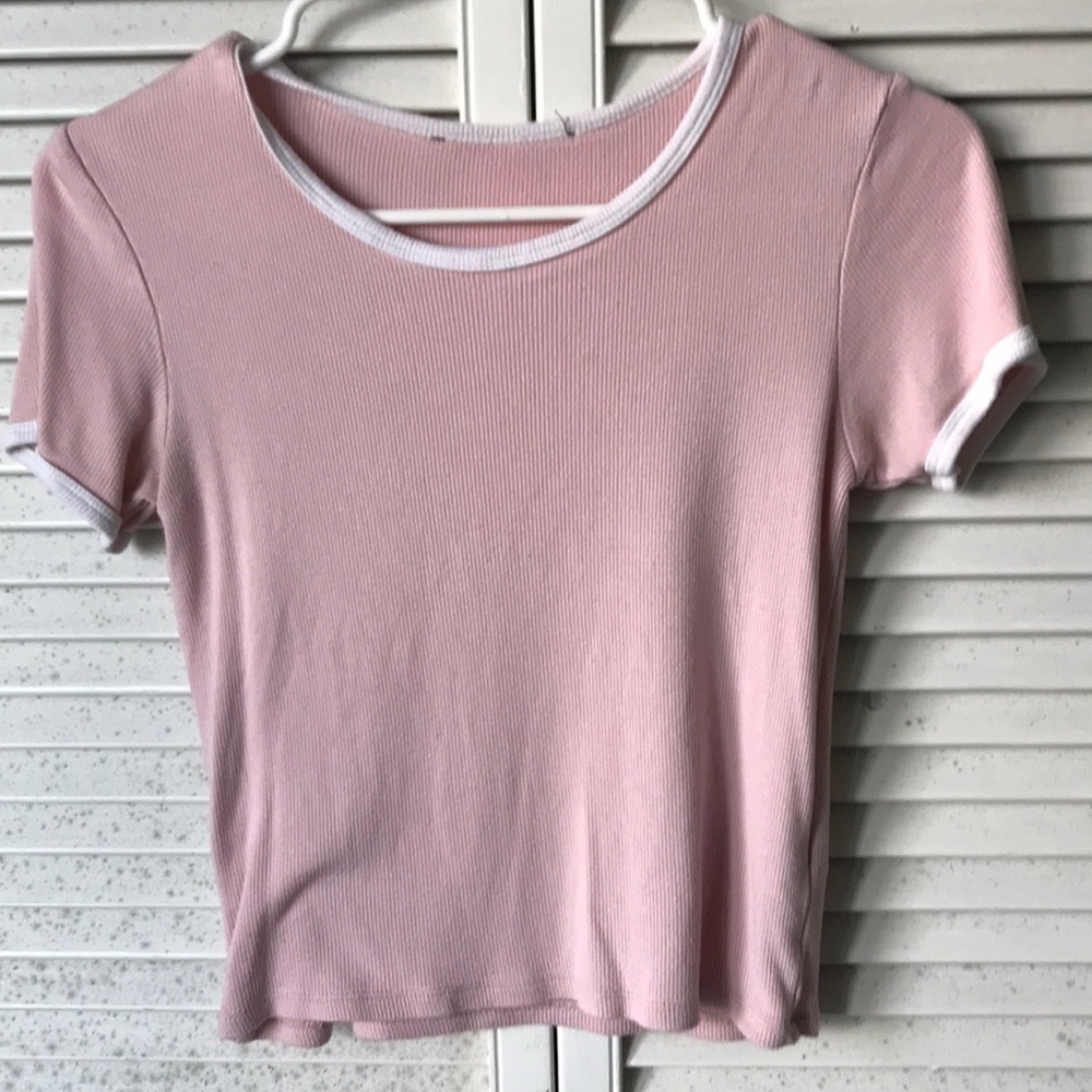 Forever 21 Pink Ribbed Shirt